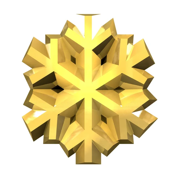 3D śnieżynka w złoto — Zdjęcie stockowe