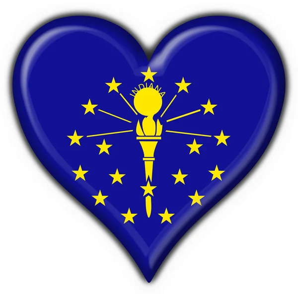 Ιντιάνα (ΗΠΑ κράτος) κουμπί σημαία αστέρι σχήμα — Φωτογραφία Αρχείου