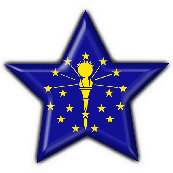 Vlajka tlačítko Indiana (Usa stát) star tvar — Stock fotografie