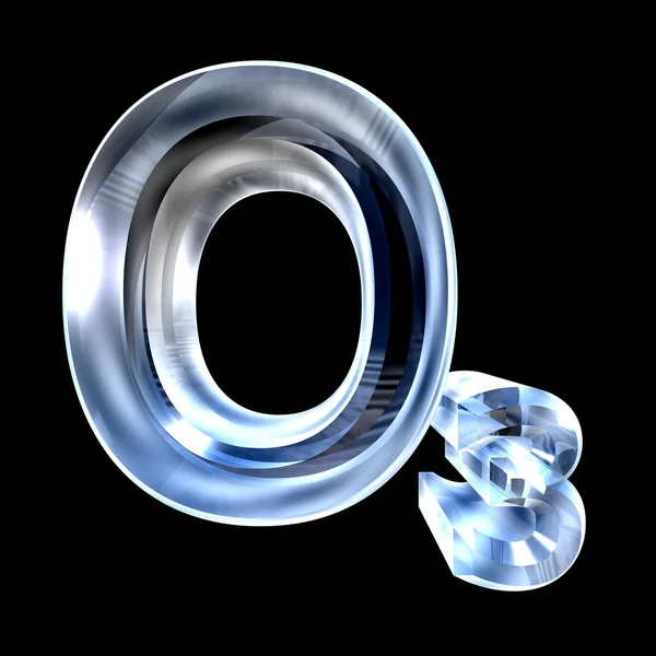 Fórmulas químicas 3d en vidrio de ozono — Foto de Stock