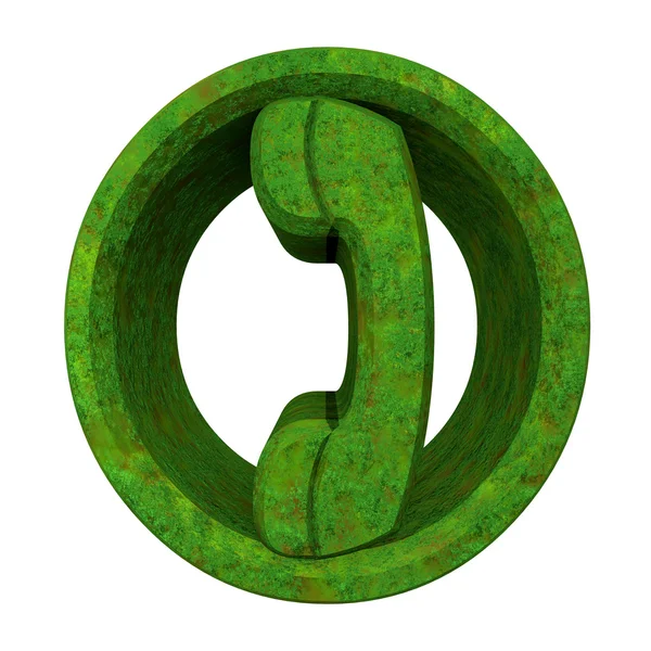 Phone symbol in grass — Stock Photo, Image