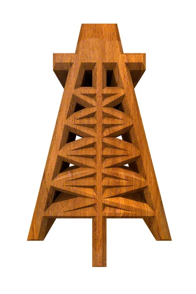 Icono de taladro de aceite en madera —  Fotos de Stock