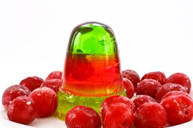 Jelly colorful closeup on white background clipart