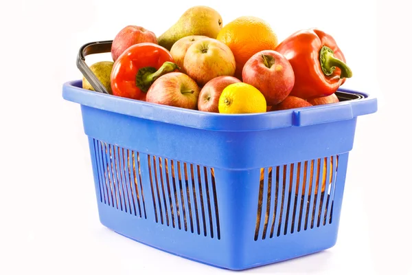 Food basket of fruit and vegetables — Stock Photo, Image