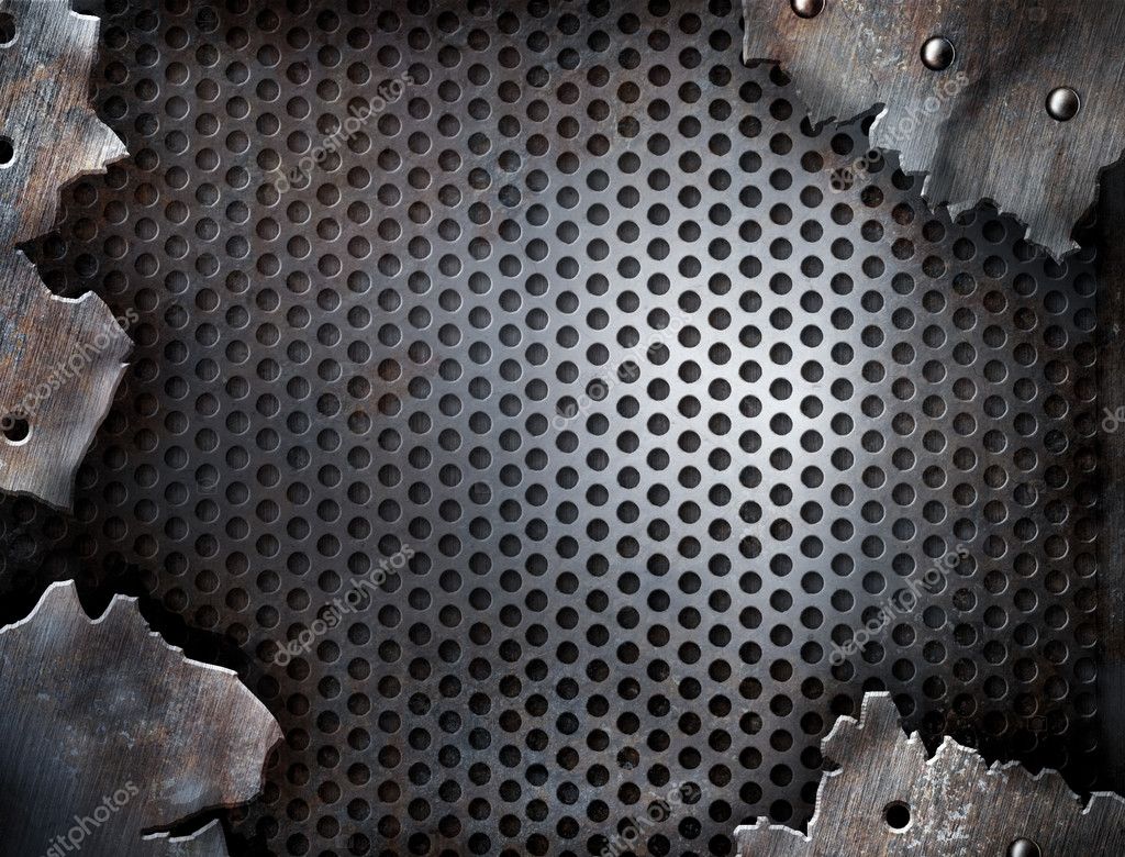 Grunge crack metal background with rivets — Stock Photo © Andrey_Kuzmin