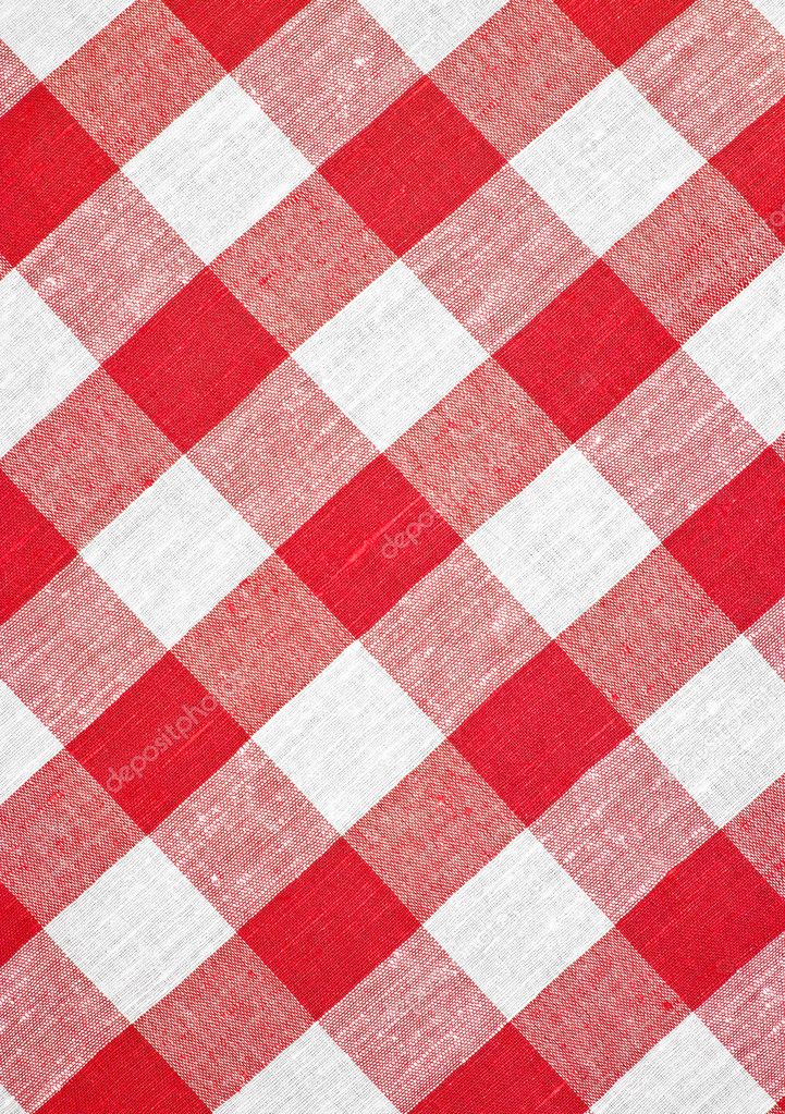 Red checked fabric tablecloth — Stock Photo © Andrey_Kuzmin 5312707