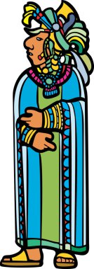 Standing Mayan in robe. clipart