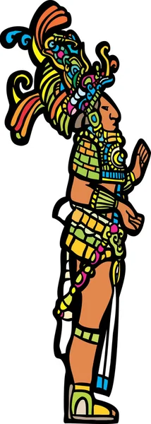Ayakta Maya lord — Stok Vektör
