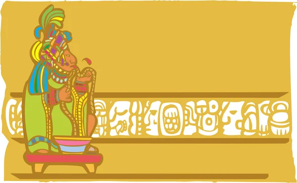 Sacrifice de saignement maya — Image vectorielle
