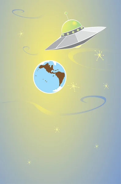 Alien et Terre — Image vectorielle