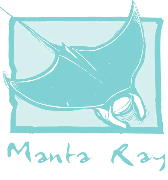 Манта-луч в синем — стоковый вектор