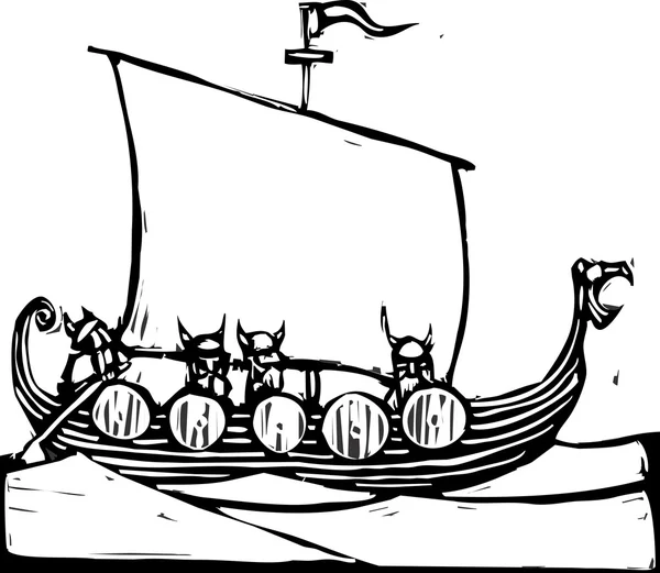 Viking Ship — Stock Vector