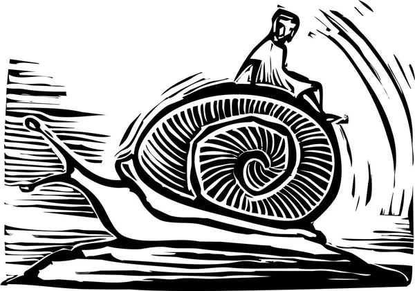Riding a Snail — Stock Vector