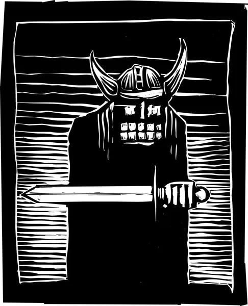 Viking avec épée — Image vectorielle