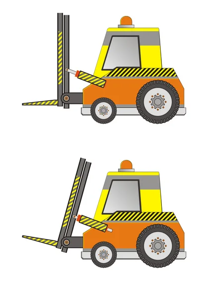 Truk Listrik Forklift Terisolasi Pada Warna Putih - Stok Vektor