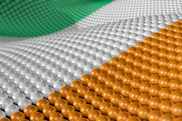 Welle aus farbigen Kugeln in den Farben der Irlandflagge — Foto Stock