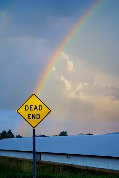 stock image Dead End sign with rainbow