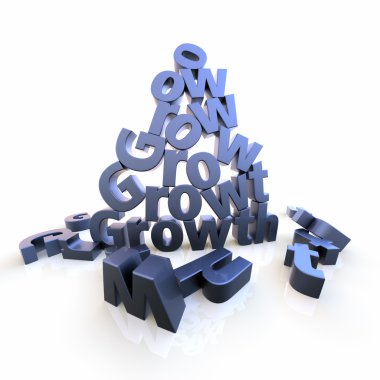 Growth pyramid with dropped letters clipart