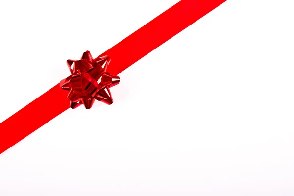 Christmas Red Ribbon Border — Stock Photo, Image