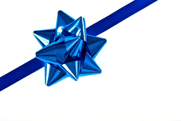Christmas Blue Ribbon Border — Stock Photo, Image