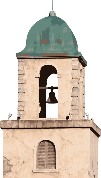 古いスペイン語スタイル スタッコ タワーの建物 — ストックベクタ