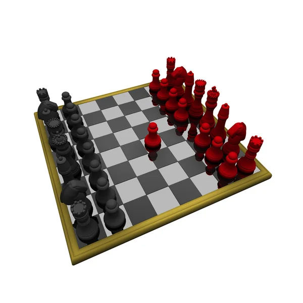 Σκάκι σε λευκό φόντο — Φωτογραφία Αρχείου
