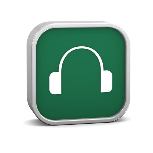 绿色耳机标志 — 图库照片