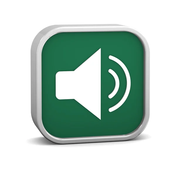 Włącz zielony znak audio — Zdjęcie stockowe