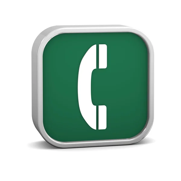 Zelený telefon znamení — Stock fotografie
