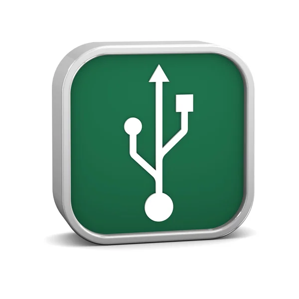 Grünes USB-Zeichen — Stockfoto