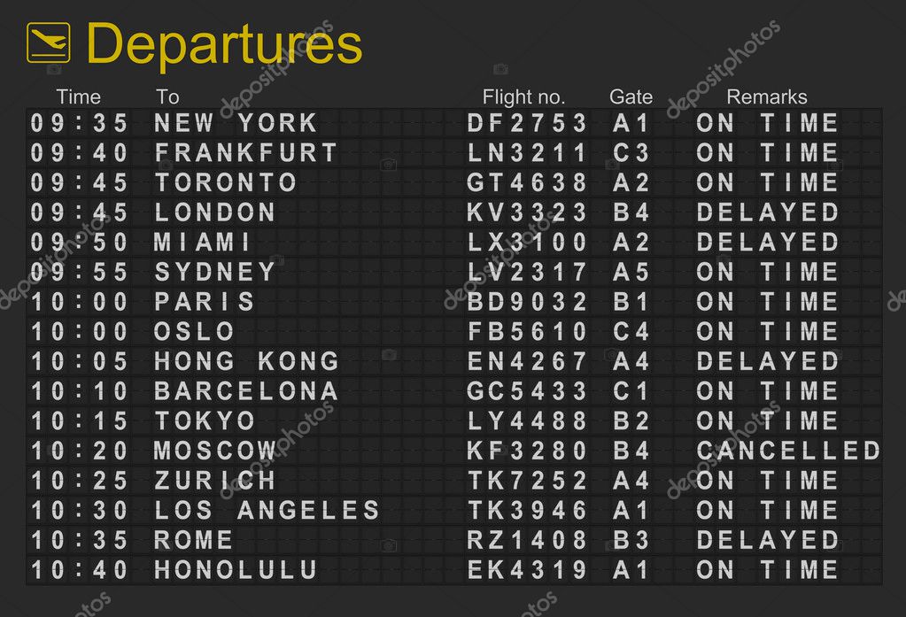 International Airport Departures Board Stock Photo © nmcandre #4167814