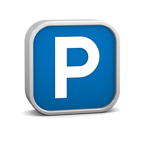 Паркувальний Знак Білому Тлі Частина Серії — стокове фото