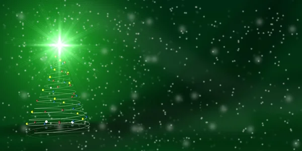 Julgran över grön — Stockfoto