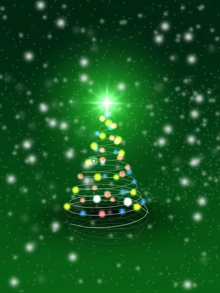Árvore de Natal sobre verde — Fotografia de Stock
