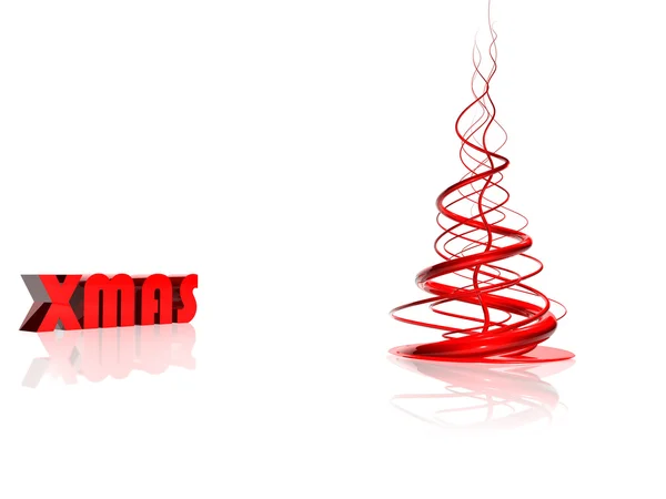 Abstracte rode kerstboom over Wit — Stockfoto