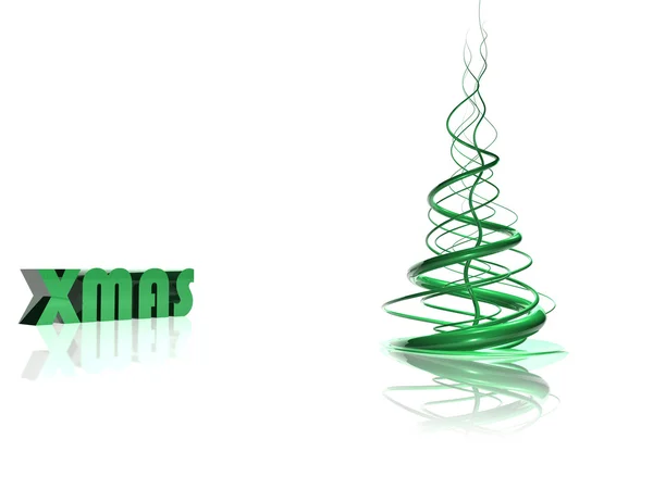 Abstrakt grön julgran över vita — Stockfoto