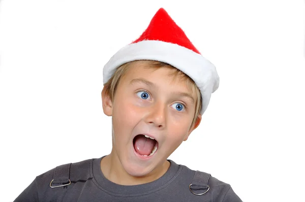 Adorable enfant avec Santa Hat Image En Vente