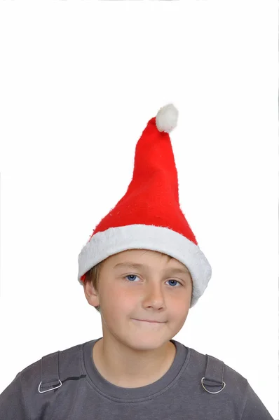산타 모자와 함께 사랑 스러운 아이 로열티 프리 스톡 이미지