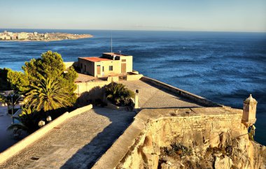 View from patio Santa Barbara Castle in Alicante, Spain clipart