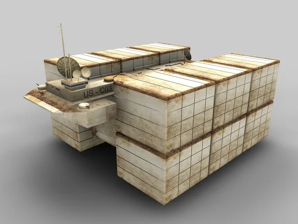 Модель мусорного корабля — стоковое фото