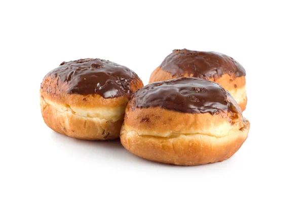 Çikolata ile üç donut — Stok fotoğraf
