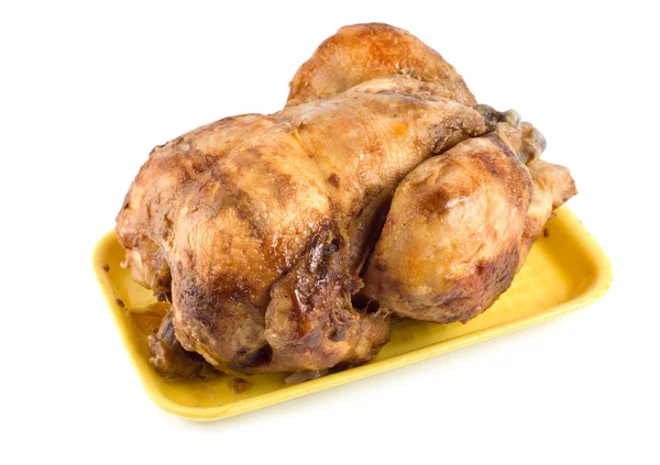 Pollo fritto su un piatto isolato — Foto Stock