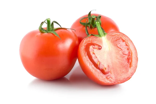 Three red tomatoes — Stock Photo, Image