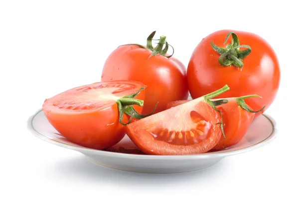 Tomatoes on a plate — Stock Photo, Image