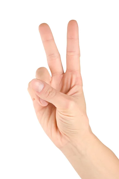 Hand simulating victory sign — Stock Photo, Image