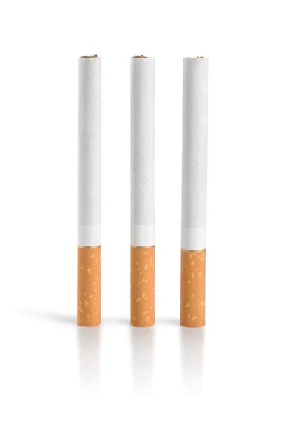 Drei Zigaretten isoliert (Weg) — Stockfoto