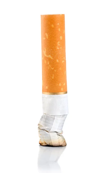 Mozzicone Sigaretta Isolato Sfondo Bianco Percorso Ritaglio — Foto Stock