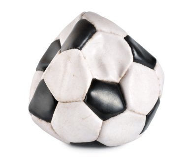 Deflated soccer ball isolated on white background. clipart