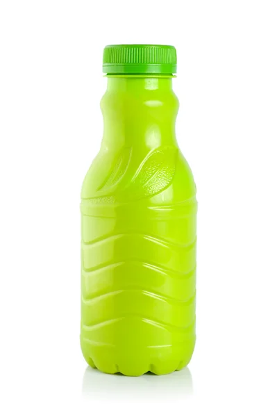 ヨーグルト 白い背景で隔離のプラスチック製のボトル — ストック写真