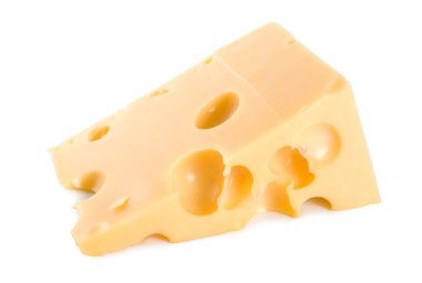 taze Hollanda peynir beyaz zemin üzerine izole